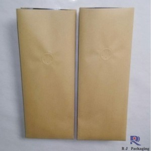 Zwykła srebrna i boczna torebka z zaworem do kawy