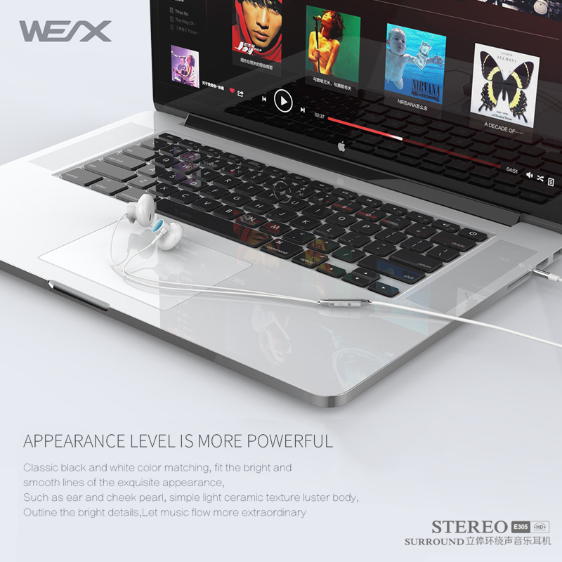 WEX 305 Tradycyjne słuchawki, słuchawki bezprzewodowe, słuchawki bezprzewodowe, słuchawki EAR Buds