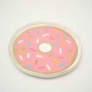 Ceramiczna płyta z biżuterią Dziewczyna Biżuteria z pierścieniem do przechowywania Złota płyta ceramiczna