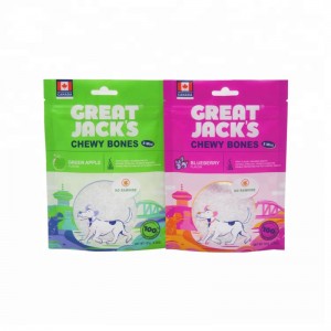 OEM Color Printing Box Pouch Plastikowy zamek Top Dog Snack Packaging