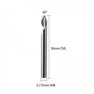 Spirala 60 Stopni V Rowek Narzędzie Do Grawerowania Płaskie Dno Frezy CNC 1/8 cala Chwyt do Aluminium MDF Twarde Drewno Miedź 5 SZTUK
