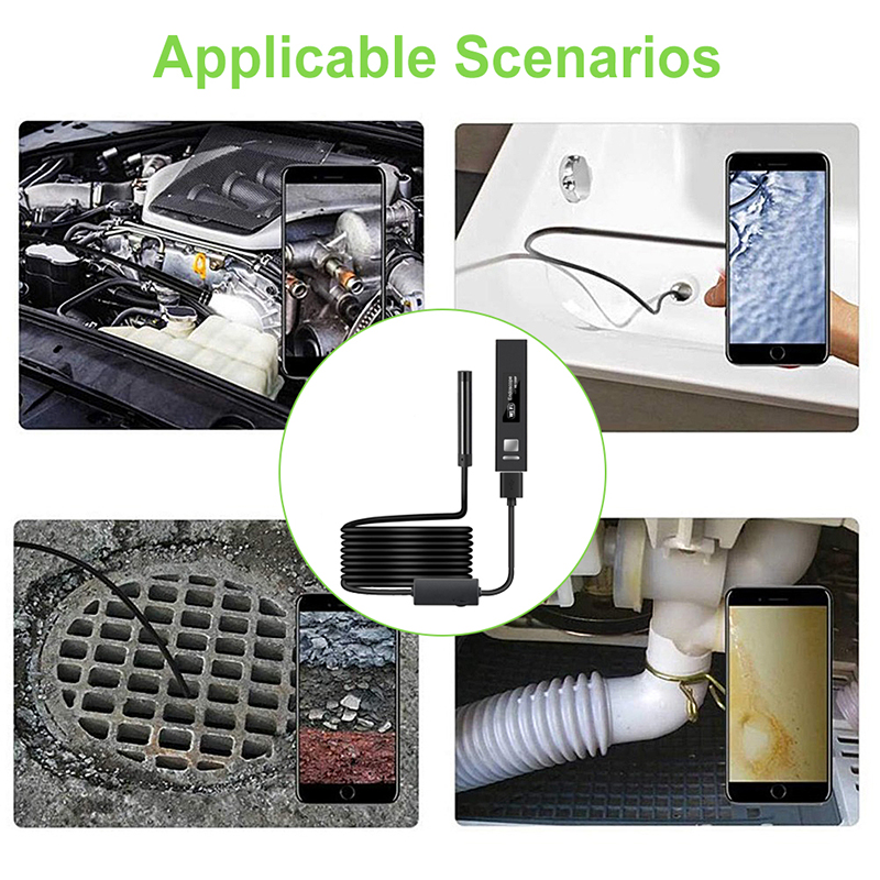 Bezprzewodowy endoskop 2.0 megapiksela HD WiFi Boroskop USB Interfejs wodoodporny wąż inspekcyjny Camerafor Android, iOS i Windows, iPhone, Samsung, Tablet, Mac