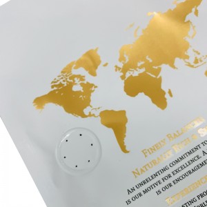 niestandardowe nadrukowane logo worek z folii aluminiowej z płaskim dnem laminowana z zaworem jednokierunkowym