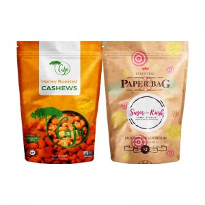 Etui z zamkiem błyskawicznym Kraft Paper Stand Up Opakowanie do żywności Torba Ziplock Doypack Custom Printed