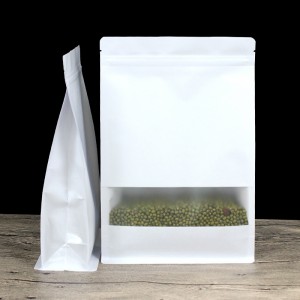 Biała papierowa torba do pakowania Matowy boczny wstawka z bocznym klinem Torby do pakowania na suwak Torby na zamek błyskawiczny Pakiet detaliczny