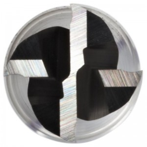 Frez z węglików spiekanych z czworokątnym końcem, bardzo długi zasięg, niepowlekane (jasne) wykończenie, 30 stopni spirala, 4 rowki, długość całkowita 3 \