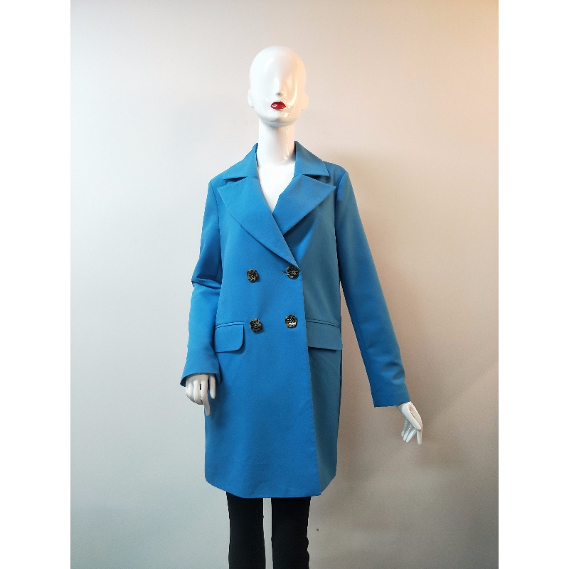 NIEBIESKA KURTKA TRENCH DAMSKA RLWJ0014