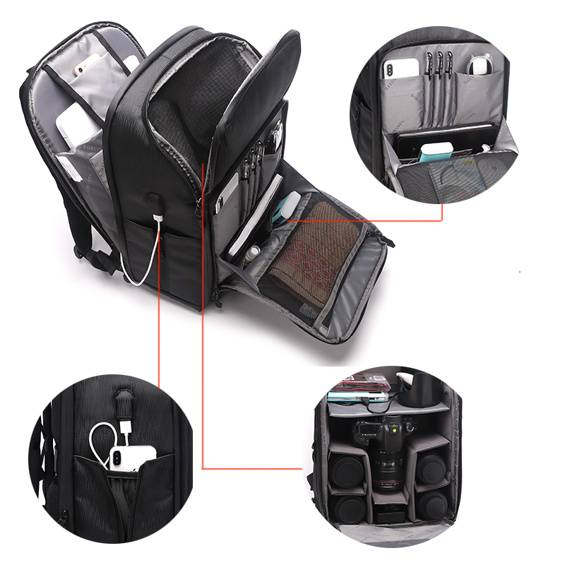 Diat BRTMA250A USB Laptop Camera Outdoor Backpack Wielofunkcyjny plecak biznesowy