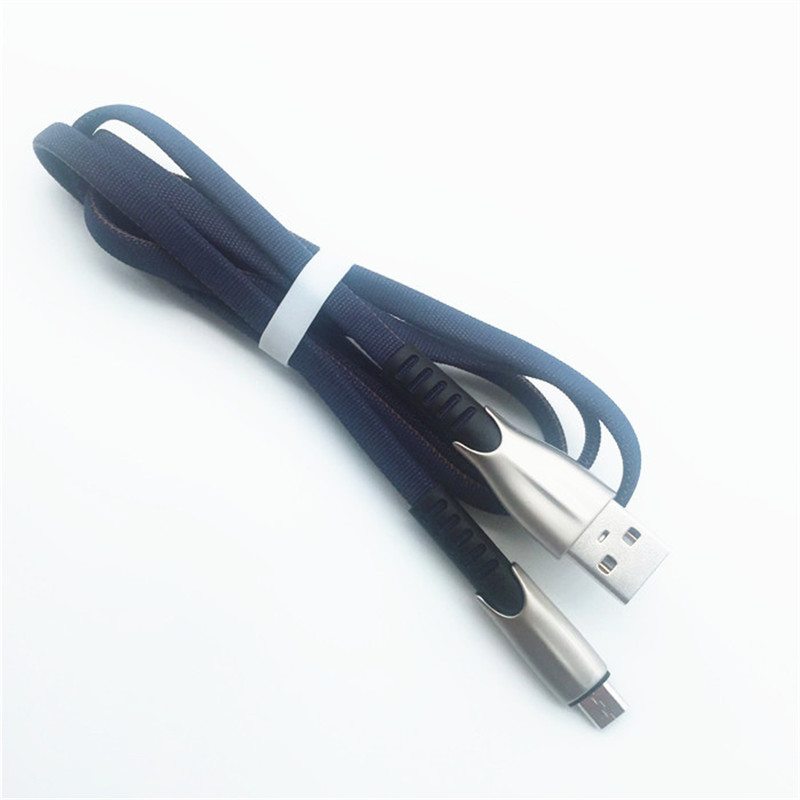 KPS-1001CB Micro Niestandardowy przenośny 1m 2A stop cynku Kabel do tkania micro USB