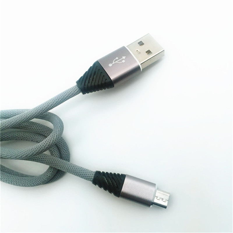 KPS-1004CB Mikro niestandardowe tkanie bawełny 1m kabel micro usb szybkiego ładowania 2.2m dla Androida