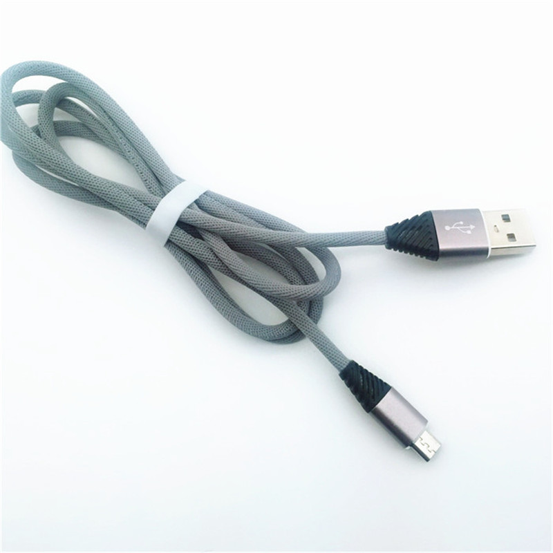 KPS-1004CB Mikro niestandardowe tkanie bawełny 1m kabel micro usb szybkiego ładowania 2.2m dla Androida