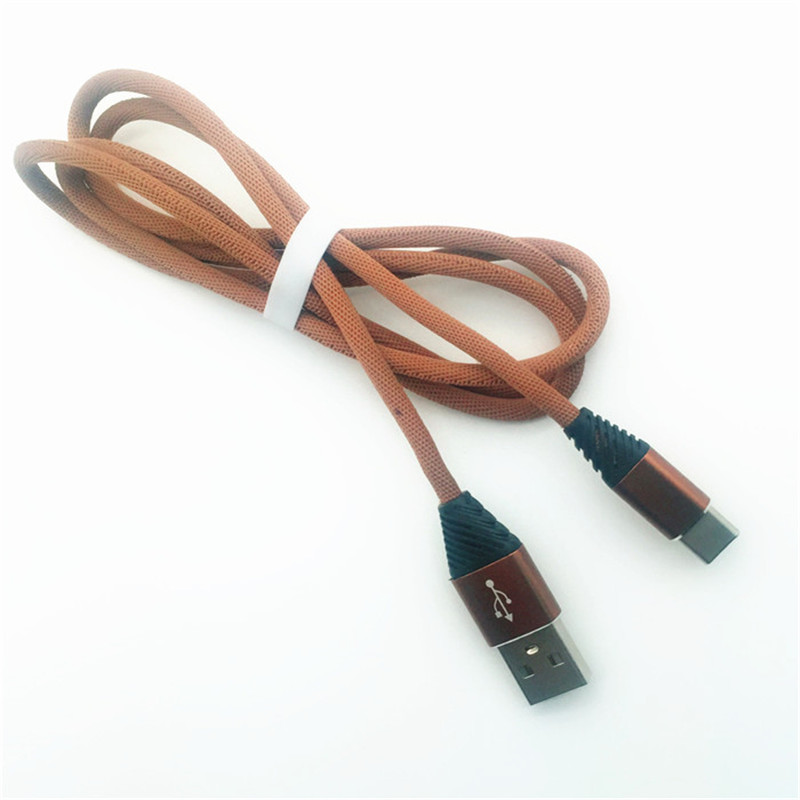 KPS-1004CB TYP C Niestandardowe tkanie bawełny 1m USB 2.2 szybkie ładowanie typu c Kabel USB