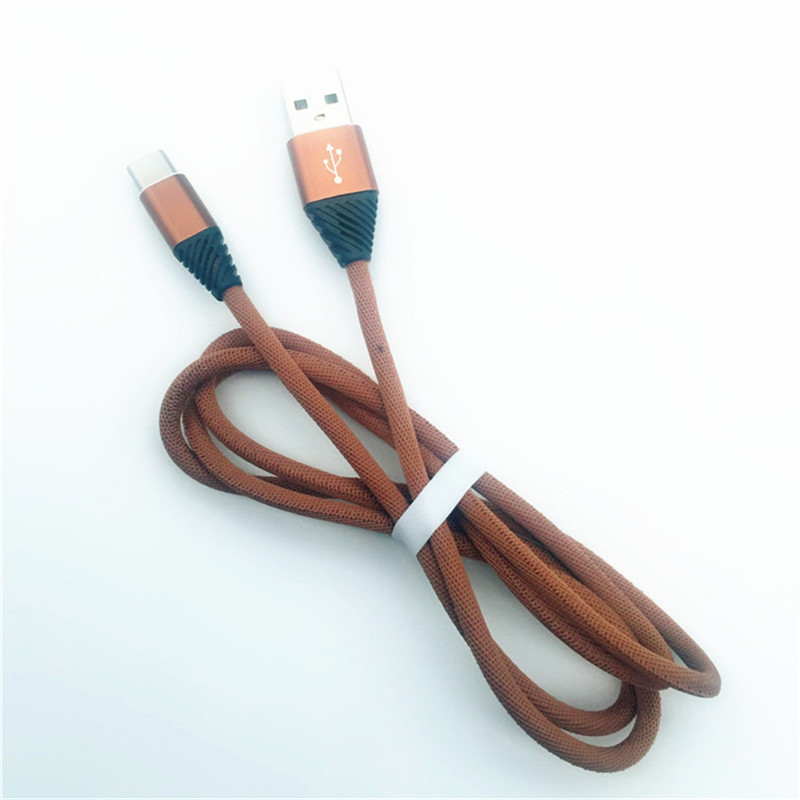 KPS-1004CB TYP C Niestandardowe tkanie bawełny 1m USB 2.2 szybkie ładowanie typu c Kabel USB