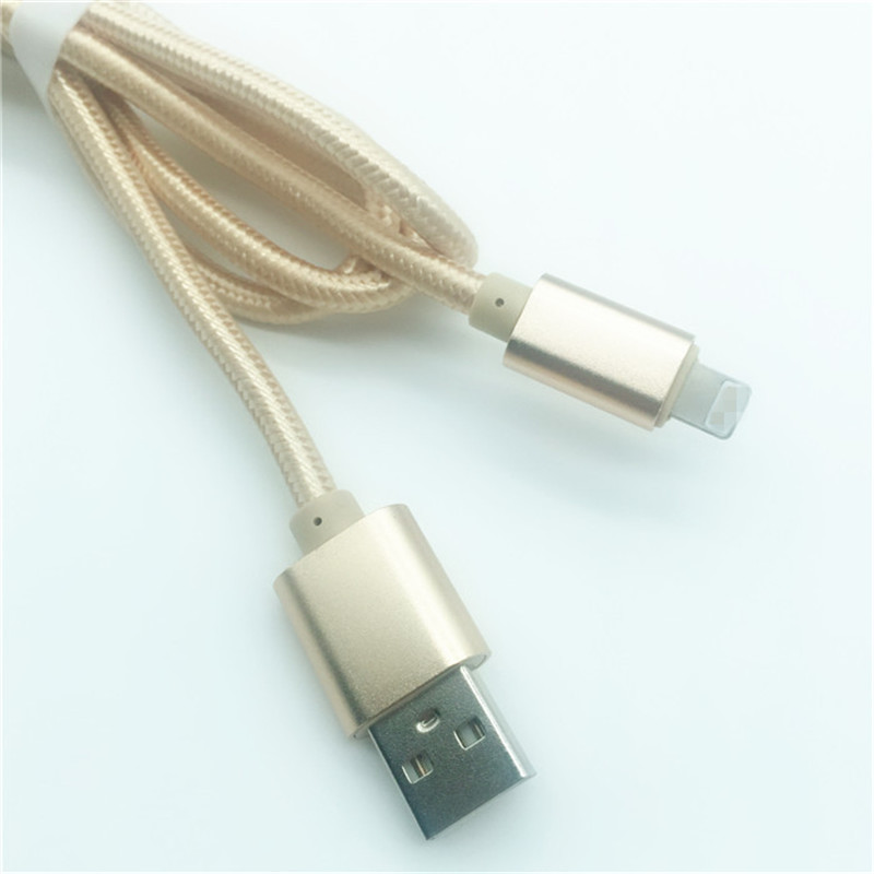 KPS-1005CB 8PIN Gorący sprzedawany 1M nylonowy pleciony kabel danych USB 2,4A do szybkiego ładowania