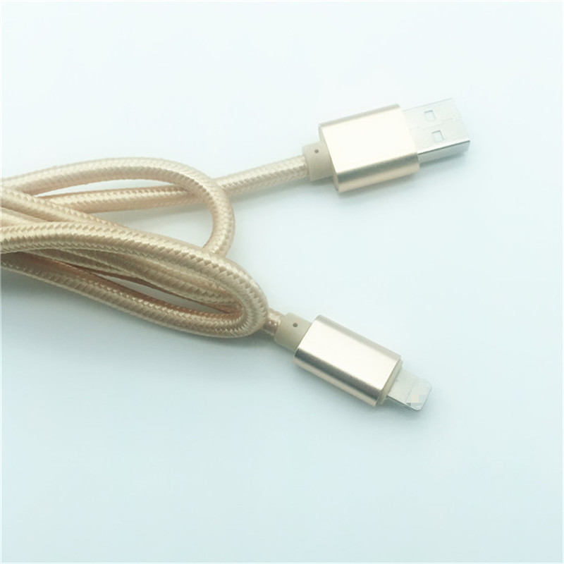 KPS-1005CB 8PIN Gorący sprzedawany 1M nylonowy pleciony kabel danych USB 2,4A do szybkiego ładowania