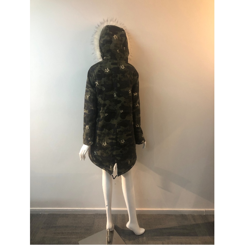 PŁASZCZ Z KAPTUREM CAMO RLWPC0034