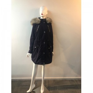 CZARNY PŁASZCZ DAMSKI RLWPC0076
