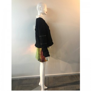 CZARNY PŁASZCZ DAMSKI DAMSKI RLWPC0080