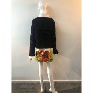 CZARNY PŁASZCZ DAMSKI DAMSKI RLWPC0080