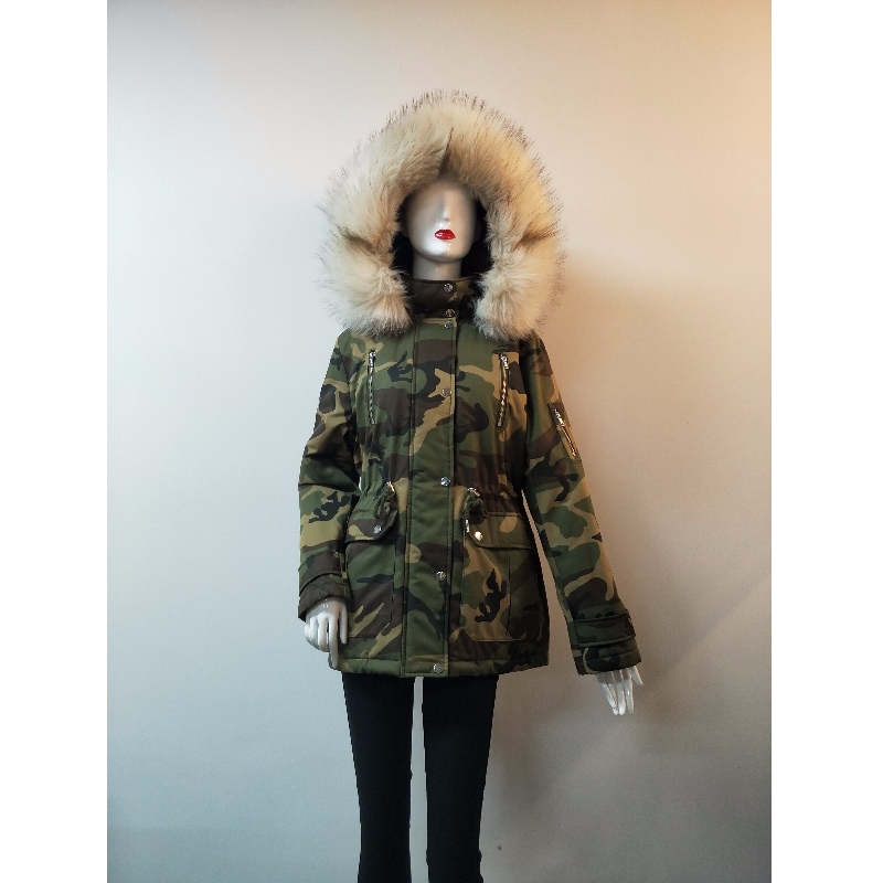 PŁASZCZ Z KAPTUREM CAMO RLWPC0090