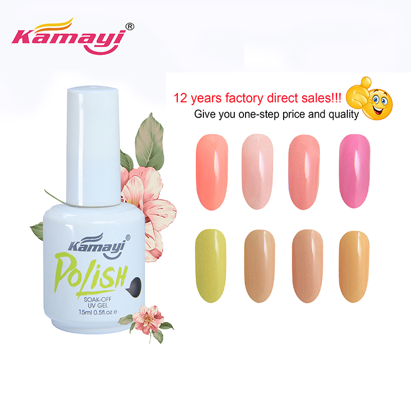 kamayi New Almond Blossom Color Gel Nails Polish 3 Step UV Gel Polish