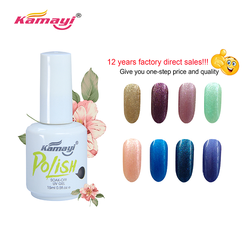 Produkty do paznokci Kamayi w USA Bezpłatna próbka Lakier hybrydowy UV Lakier do paznokci Czarna butelka 15 ml Lakier hybrydowy