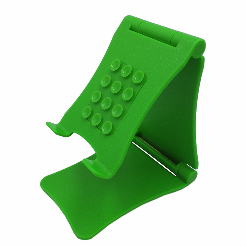 Zielony regulowany składany silikonowy uchwyt na telefon