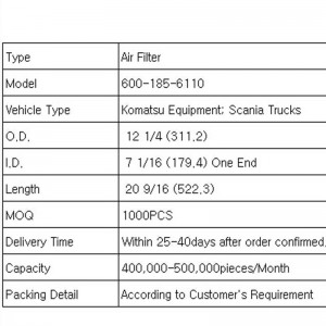 Filtr powietrza (600 -185 -6110)