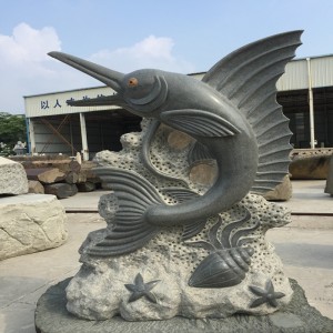 Kamienne rzeźby i rzeźby dinozaurów na dużą skalę z delfinami Naturalne czyste dzieła sztuki
