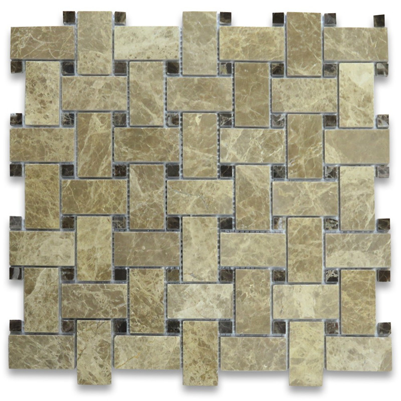 Emperador Light 2x4 Grand Brick Subway Mozaika kafelkowa polerowana