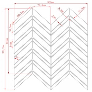 Carrara bianco szlifowana chevronowa mozaika ścienna na wiele marmurów