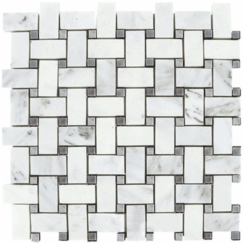 Carrara bianco szlifowana chevronowa mozaika ścienna na wiele marmurów