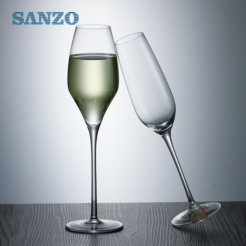 SANZO Markowy szampański szklany cylinder Szampanowe flety Szklany czysty szampański flet