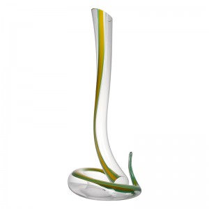 Hurtownia ręcznie robionych wyrobów szklanych Sanzo Unikatowa pojedyncza szklana karafka czerwonego wina \/ Flagon 1200 ml \/ 40 uncji 900031