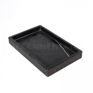 Wysokiej jakości marmurowa taca z czarnego prostokąta