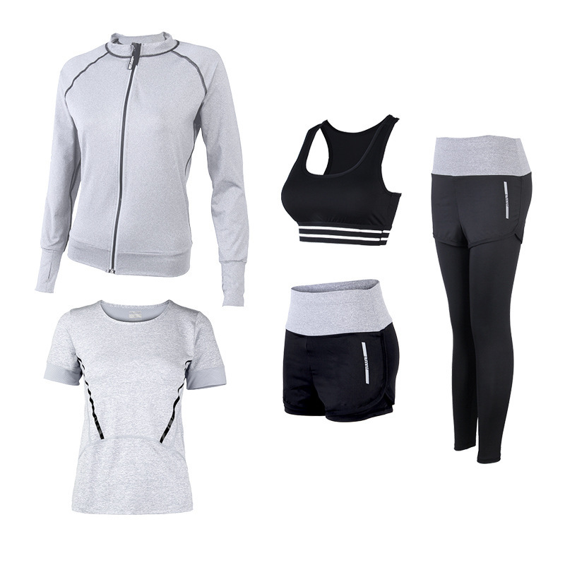 FDMF004 - damskie 5szt. Kombinezony sportowe Fitness Joga Running Athletic Dresy