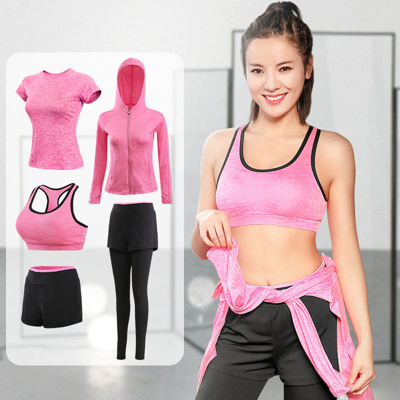FDMF006-damskie 5-częściowe kombinezony sportowe Fitness Joga do biegania w dresach sportowych