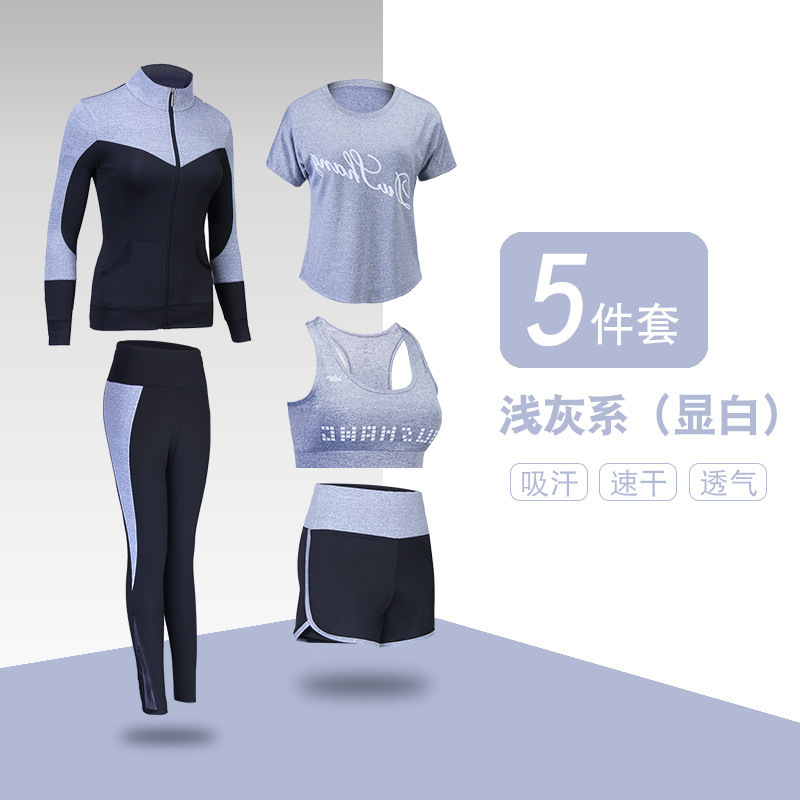 FDMF008 - damskie stroje sportowe 5 szt. Fitness Joga do biegania w dresach sportowych