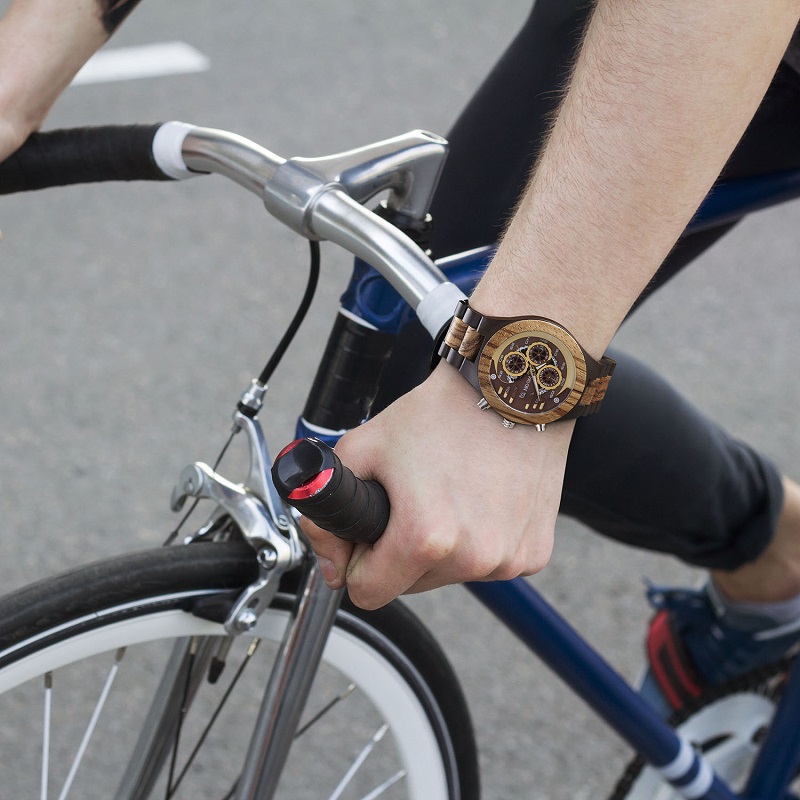 Moda Wodoodporny złoty kwarcowy zegarek ze stali nierdzewnej Zegarki ze stali nierdzewnej Drewno na zamówienie