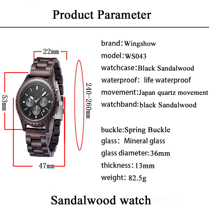 Luksusowe prezenty Moda Drewniany zegarek Mężczyźni Casual Męski wojskowy zegar