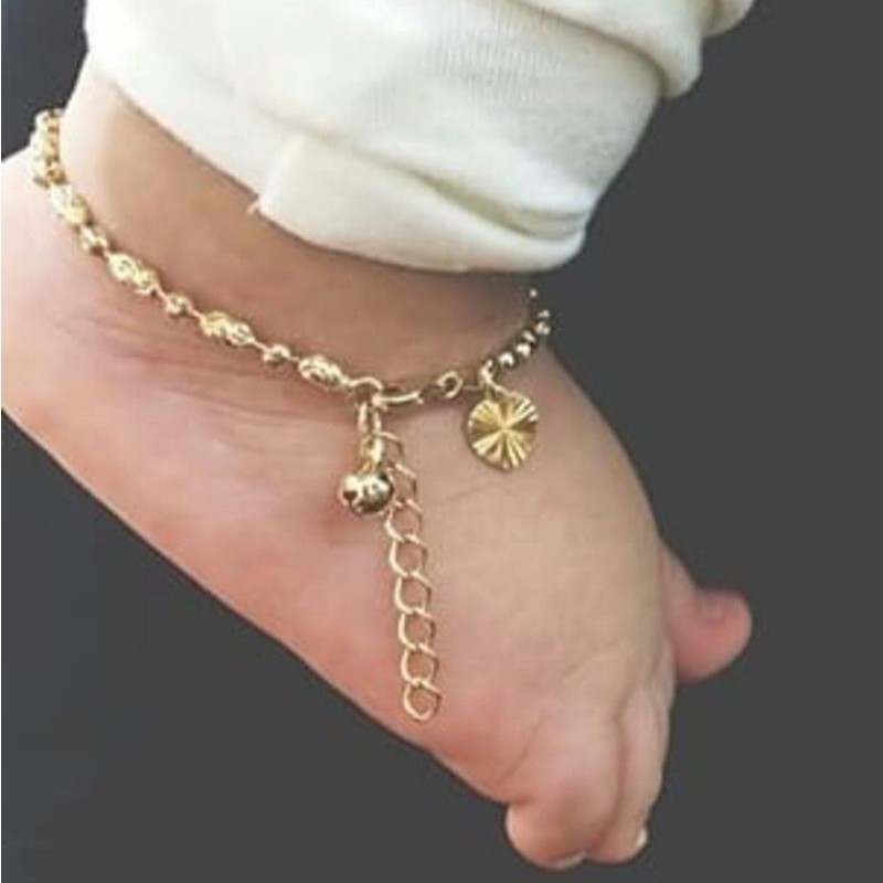 Biżuteria dla dziecka prezent dla dziecka łańcuszek na stopę 925 srebro bransoletka kostka dla dziecka birthstone