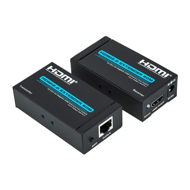 Przedłużacz HDMI V2.0 60m Obsługa pojedynczego kabla cat5e / 6 Ultra HD 4Kx2K @ 60Hz HDCP2.2