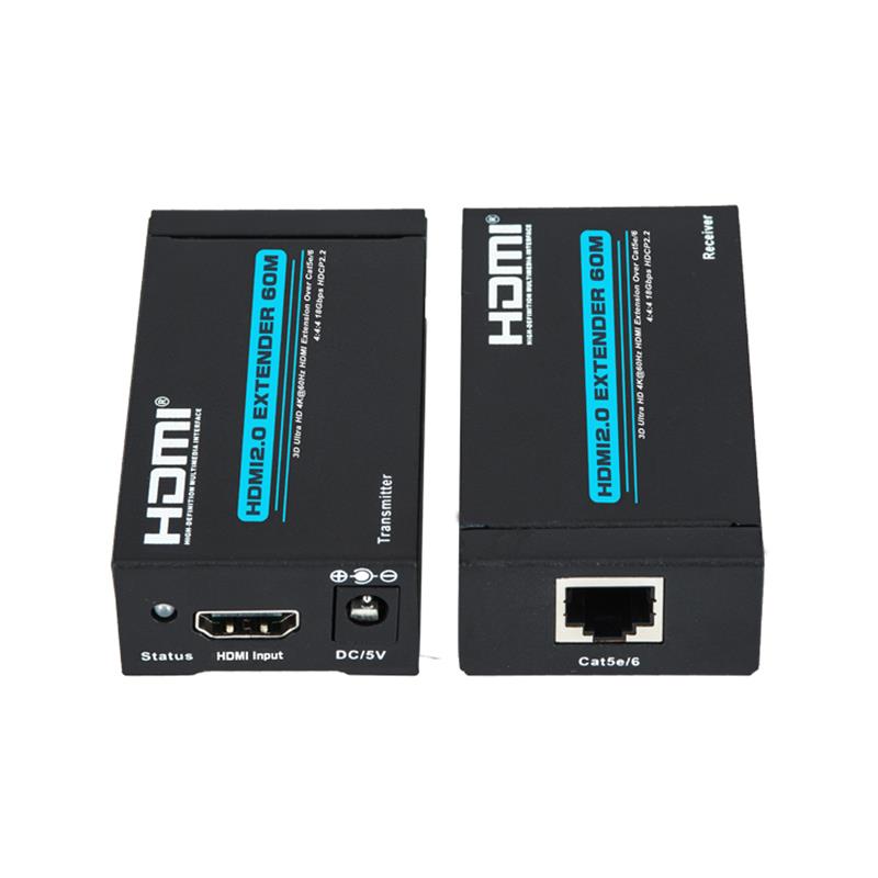 Przedłużacz HDMI V2.0 60m Obsługa pojedynczego kabla cat5e / 6 Ultra HD 4Kx2K @ 60Hz HDCP2.2