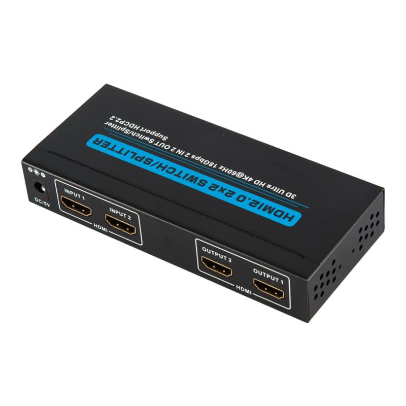 V2.0 Obsługa przełączników / rozdzielaczy HDMI 2x2 3D Ultra HD 4Kx2K @ 60Hz HDCP2.2