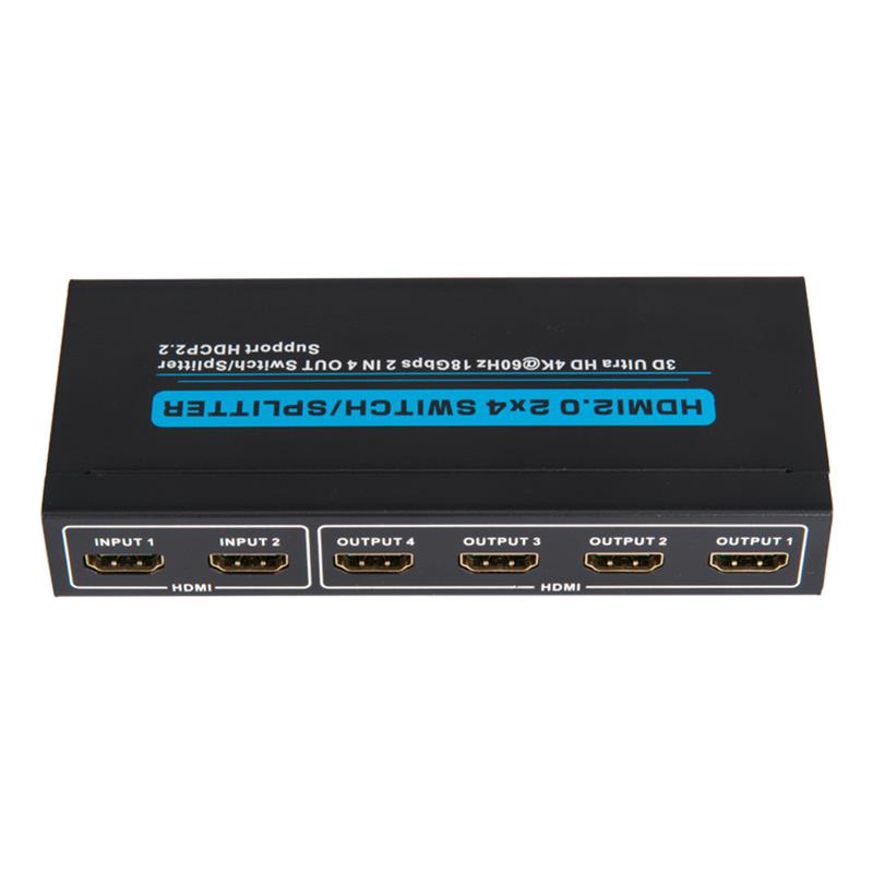 V2.0 Obsługa przełączników / rozdzielaczy HDMI 2x4 3D Ultra HD 4Kx2K @ 60Hz HDCP2.2