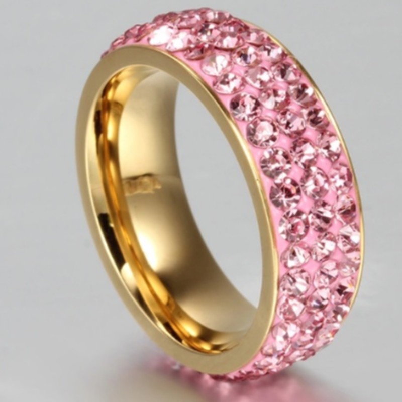 Kryształowe obrączki złote pierścionki różowe złote srebrne pierścionki różowe niebieskie pierścienie