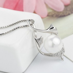 Naszyjnik z pereł syrenki dla kobiet 14-karatowe złoto próby 925 srebro