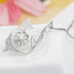 Naszyjnik z pereł syrenki dla kobiet 14-karatowe złoto próby 925 srebro