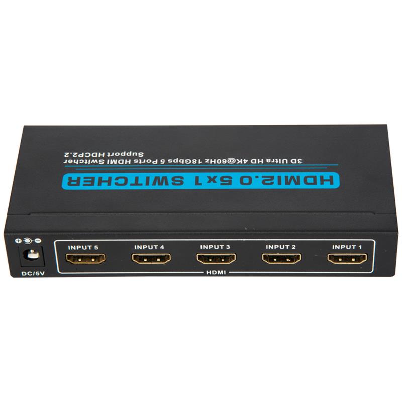 Obsługa przełącznika V2.0 HDMI 5x1 3D Ultra HD 4Kx2K @ 60Hz HDCP2.2