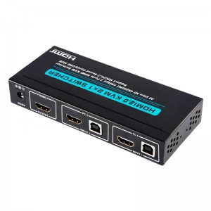 Obsługa przełącznika HDMI KVM V2.0 2x1 Ultra HD 4Kx2K @ 60Hz HDCP2.2 Karta dźwiękowa 18 Gb \/ s i hub USB